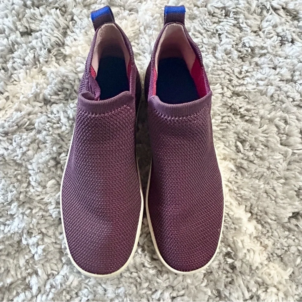 Rothy's The Chelsea Berry Lattice Knit High Top Sneaker‎ Ankle Boots Size 9.5
